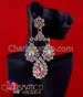 Triple Iridescent Crystal And Rhinestone Drop Drag Queen Crystal Earrings