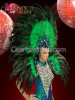 Iridescent Drag Queen Pageant Gown With Matching Headdress And Backpack