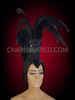 Diva's Showgirl Natural Feathered Silver Roman Helmet Inspired Mohawk Headdress