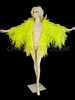 Neon Yellow Shimmering Organza leaf-Shaped Drag Jacket