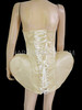 Cream Burlesque Lady Gaga Inspired Satin Lace Up Corset  Hip Dress