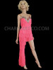 Pink Latin Dance Inspired One Leg Fringe  Pants