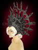 Evil Halo Styled Glitter Covered Black Spiky Gothic Diva's Headdress