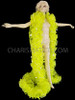 Silver Accented Neon Yellow Shimmery Organza Ruffle Drag Queen Coat