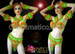 Green Brazilian Carnival Bra And Belt With Hot Pink Bead-Work
