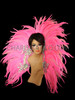 Showgirl Sweet Pink Feathered Collar With Iridescent Crystal Bead Accents