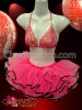 Iridescent Pink Sequin Bikini Top With Matching Black Trimmed Tutu