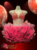 Iridescent Pink Sequin Bikini Top With Matching Black Trimmed Tutu