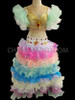 Tiered Pastel Iridescent Rainbow Ruffle Sissy Skirt With Matching Top