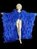 Royal Blue Organza Ruffled Drag Queen Showtime Wing Coat