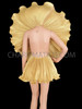 Shimmering Futuristic Diva Queens Metallic Gold Ruffled Collar
