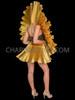 Shimmering Futuristic Diva Queens Metallic Gold Ruffled Collar