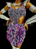 Purple And Silver Sequin Diva Costume With Mirrored Warrior Accessories