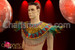 Six Piece Feather And Sequin Male Exotic Tribal Carnival Costume