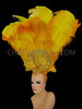 Gold And Amber Accented Yellow And Orange Ostrich Feather Headdress