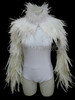 White Spandex Leotard With Matching  Raven Feather Bolero