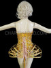 Gold Glittery Sequin Corset and Cage Skirt