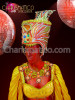 Classic Golden Orange Accented Egyptian Nobility Diva Drag Queen Headdress