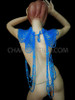 Exotic High Necked And Draped Clear Blue Beaded Diva Necklace