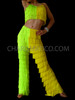 Yellow Green Yulia Fringe Pants And Top