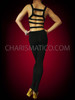 Latin Salsa Inspired Black Unitard With Beaded And Sequined Details