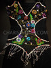 Latin Salsa Inspired Black Unitard With Beaded And Sequined Details