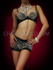 Rocking Black Sequined Silver Spiky Bra With Matching Hot Pants