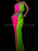 Dancing With The Stars Inspired Green And Pink Fringe Pant