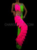 Dancing With The Stars Inspired Green And Pink Fringe Pant