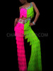 Dancing With The Stars Inspired Green And Pink Fringe Pant