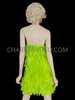 Neon Green Feather Drag Queen Dress