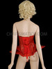 Zip Front Metallic Red Vinyl Lady Gaga Futuristic Red Corset