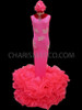 Slinky Curvaceous Hot Fuchsia Drag Queen Diva's Column Mermaid Gown