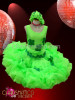 Slinky Curvaceous Neon Green Drag Queen Diva's Fluffy Tutu Dress