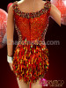 Orange Sequin Latin Dance Dress And Asian Wig Style Headdress