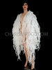 White Tissue Organza Drag Queen Ruffle Jacket