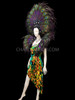 Emerald And purple Peacock Feather Dress, Backpack, And Headdress Set