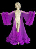 Purple Tulle Drag Queen Diva Cabaret Ruffle Wing Sleeve Coat