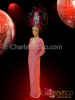 Sleek multi shaded iridescent pink crystal embellished Diva's column gown