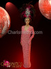 Sleek multi shaded iridescent pink crystal embellished Diva's column gown