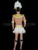 Diva's Native Brazilian Styled Silver And White Feathered Costume Set