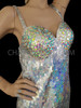Silver Sequin Crystal AB Drag Queen Gown