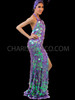 Diva Drag Queen Iridescent Jumbo Sequin Covered Purple Pageant Gown