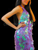 Diva Drag Queen Iridescent Jumbo Sequin Covered Purple Pageant Gown