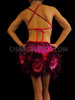 Halter Style Fuchsia Sequin Dress With Flower And Feather Skirt