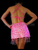 Halter Style Latin Dance Dress With Pink Sequins And Stones