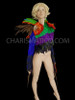 Gay Pride Rainbow Feather Feather Hip Length Jacket