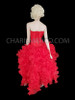 Red Crystallized Corset with Organza Ruffled Skirt set