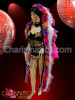 Diva Showgirl's Brightly Colored Rainbow And White Indian Warrior Headdress