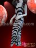 Black And White Zebra Patterned Sequined Drag Queen Pageant Gown